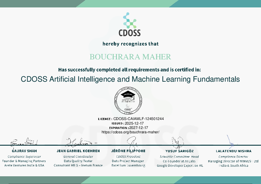 CDOSS AI Professional Certificate